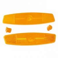 Odrazka do kolesa FORCE, oranžová, dlhá, 2 ks