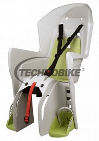 Detská sedačka POLISPORT KOOLAH, 3 bodová, na nosič, krémová/zelená