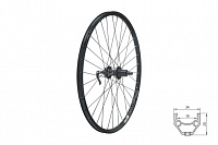 Zapletené koleso zadné KLS DRAFT DSC R, 27,5", black