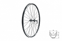 Zapletené koleso predné KLS DRAFT V-brake F, 26", black Zapletené koleso predné KLS DRAFT V-brake F, 26", black