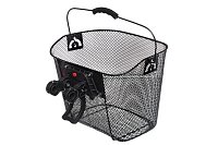 Kôš na riadidlá, 360 mm x 250 mm x 250 mm, s clip-on držiakom, čierna