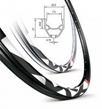 Ráf MX DISC 26"" 32D+vložky čierny, ventil 9, 480g