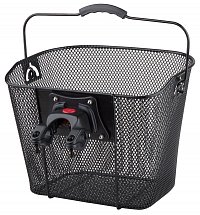 Kôš na riadidlá, 360 mm x 250 mm x 260 mm, s držiakom, clip-on, čierna