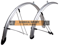 Blatníky PRO-T TREKKING, plast so zásterkou, strieborná, 28"