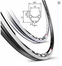 Ráf MX 26" 32D+vložky čierny, ventil