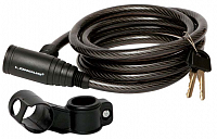 Zámok špirálový+držiak 10/1800mm čierny