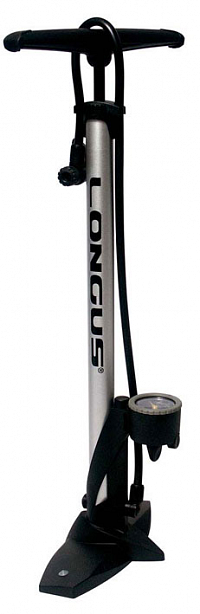 Pumpa STEP, s manometrom do 160PSI, strieborná