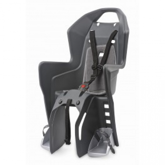 Detská sedačka POLISPORT KOOLAH, 3 bodová, na nosič, tmavo sivá/strieborná
