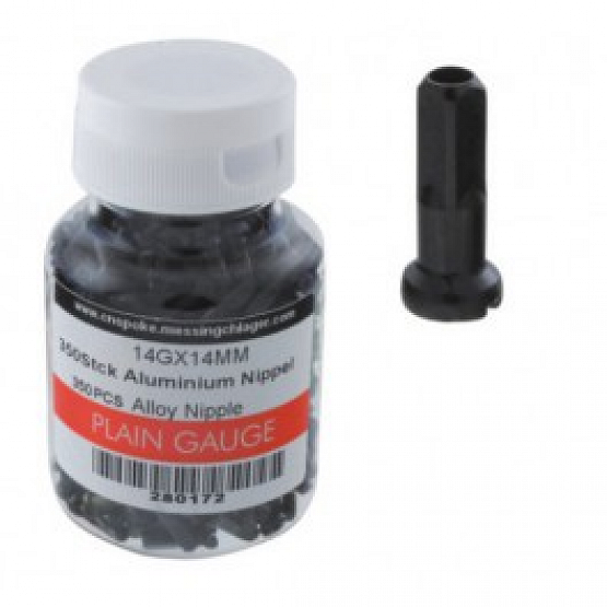 Matica-nipel čierna velo 2x14mm dural, 1 ks