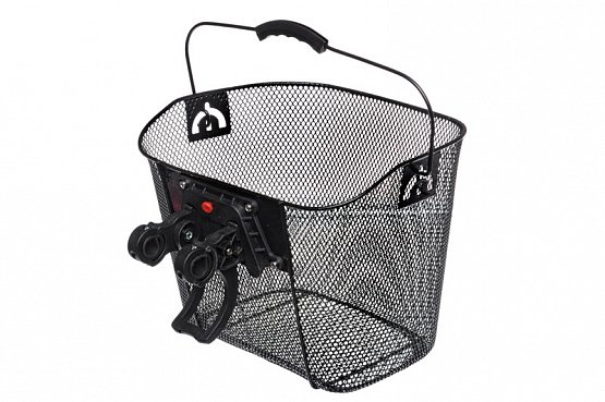 Kôš na riadidlá, 360 mm x 250 mm x 250 mm, s clip-on držiakom, čierna