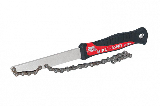 Bič na kazetu/viackolečko BIKE, reťazový, čierna/červená