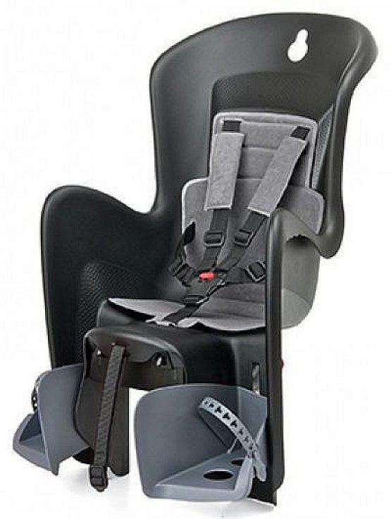 Detská sedačka POLISPORT BILBY, 5 bodová, na nosič, šedá/šedá