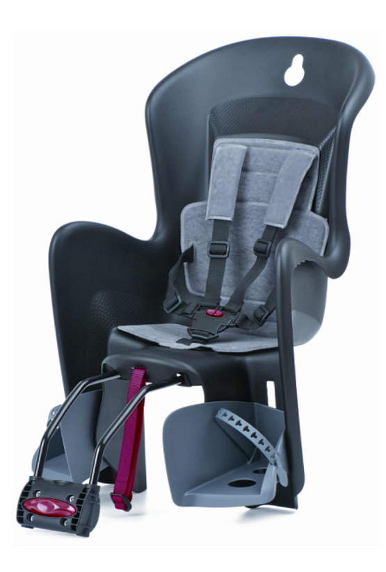 Detská sedačka zadná Bilby na sedl.trubku čierno/sivá