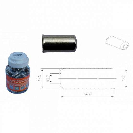 Koncovka bowdenu ALLIGATOR LY-HPB08,  mosadz, 7x15mm, cena za 1 ks