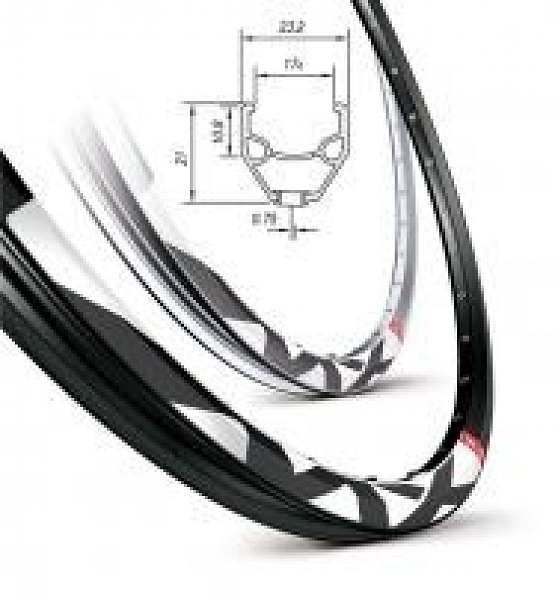 Ráf MX DISC 26"" 32D+vložky čierny, ventil 9, 480g