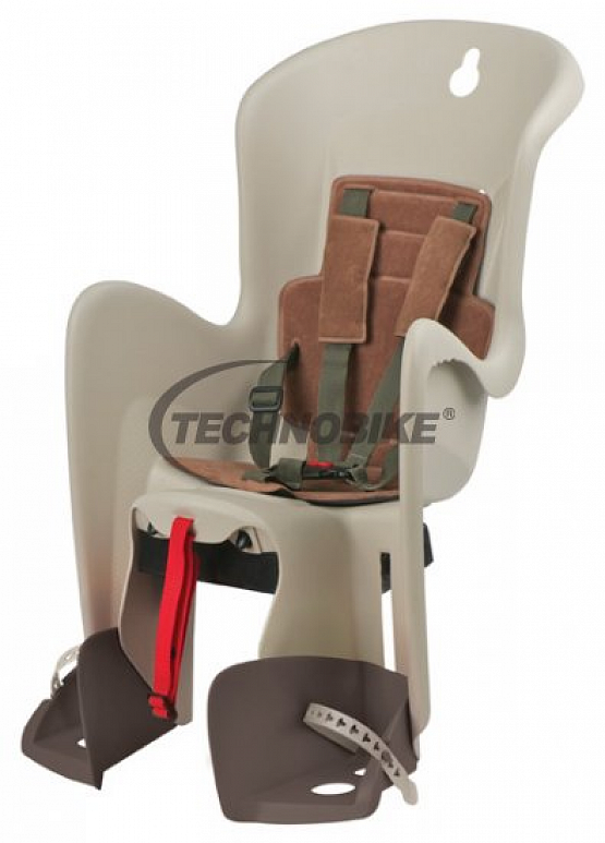 Detská sedačka POLISPORT BILBY, 5 bodová, na nosič, krémová/hnedá