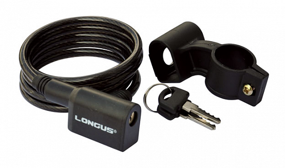 Zámok špirálový + držiak 6/1200mm čierny Special Edition