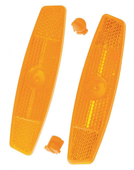 Odrazka do kolesa LONGUS, oranžová, dlhá, sada 2 ks