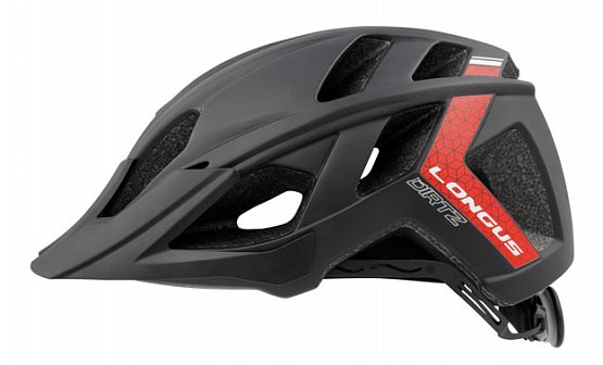 PRILBA DIRTZ ČIERNA/ČERVENÁ MATNÁ, 52 - 58 cm