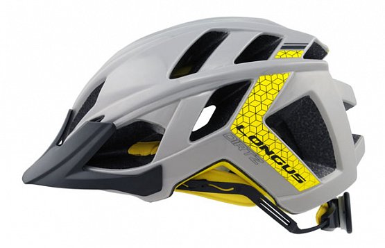 PRILBA DIRTZ ŠEDÁ/ŽLTÁ LESKLÁ, 52 - 58 cm