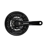 Kľuky SHIMANO TY501, 170 mm, 48/38/28z., 6/7/8-k., čierne s krytom na štvorhran Kľuky SHIMANO TY501, 170 mm, 48/38/28z., 6/7/8-k., čierne s krytom na štvorhran