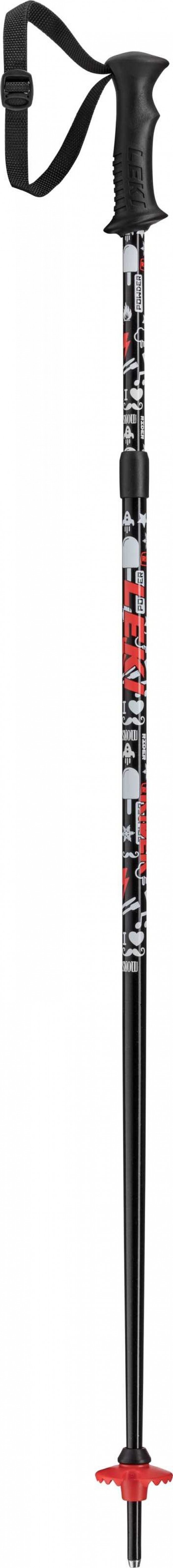 LEKI RIDER VARIO, BLACK-WHITE-FLUORESCENT RED, 85 - 105 cm