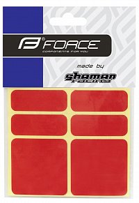 Nálepky FORCE SHAMANRACING, reflexné, červené, 6KS