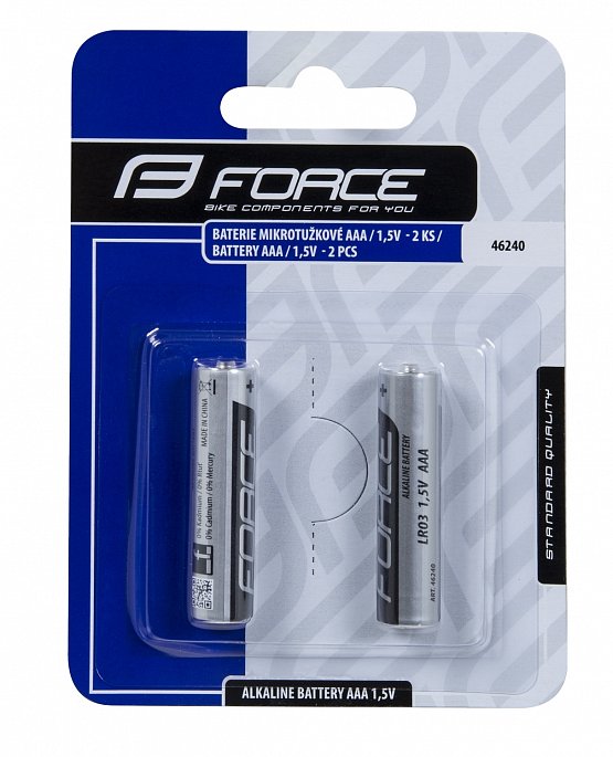 baterie FORCE mikrotužkové AAA / 1,5V, cena za 2ks