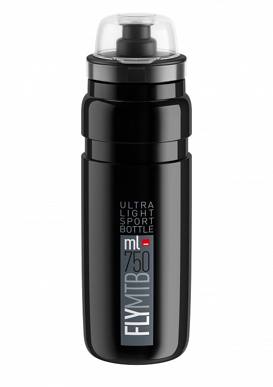 Fľaša Elite FLY MTB, čierna šedé logo 750 ml