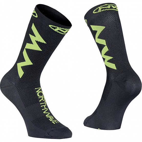 Northwave Extreme Air Sock, black/lime fluo