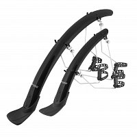 Blatníky FORCE WIN42 Aluflex 28" + vzpěry, černé Blatníky FORCE WIN42 Aluflex 28" + vzpěry, černé