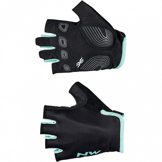 Northwave Active Woman Short Finger Glove, black/light blue