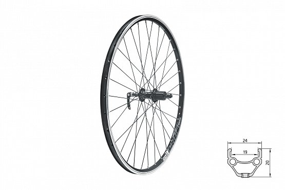 Zapletené koleso zadné KLS DRAFT R, 26", black Zapletené koleso zadné KLS DRAFT R, 26", black