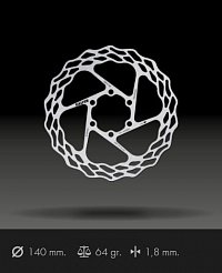 Brzdový kotúč GALFER Fixed Wave 140 mm, 6-dier, 1.8 mm