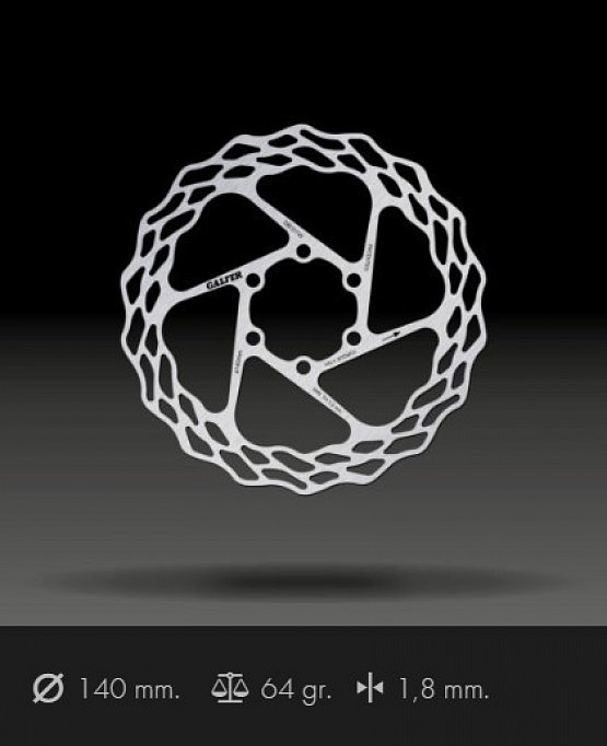 Brzdový kotúč GALFER Fixed Wave 140 mm, 6-dier, 1.8 mm Brzdový kotúč GALFER Fixed Wave 140 mm, 6-dier, 1.8 mm