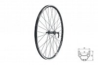 Zapletené koleso predné KLS DRAFT V-brake F, 28/29", black