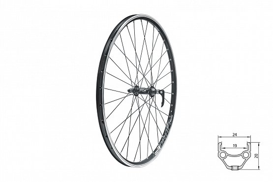 Zapletené koleso predné KLS DRAFT V-brake F, 28/29", black