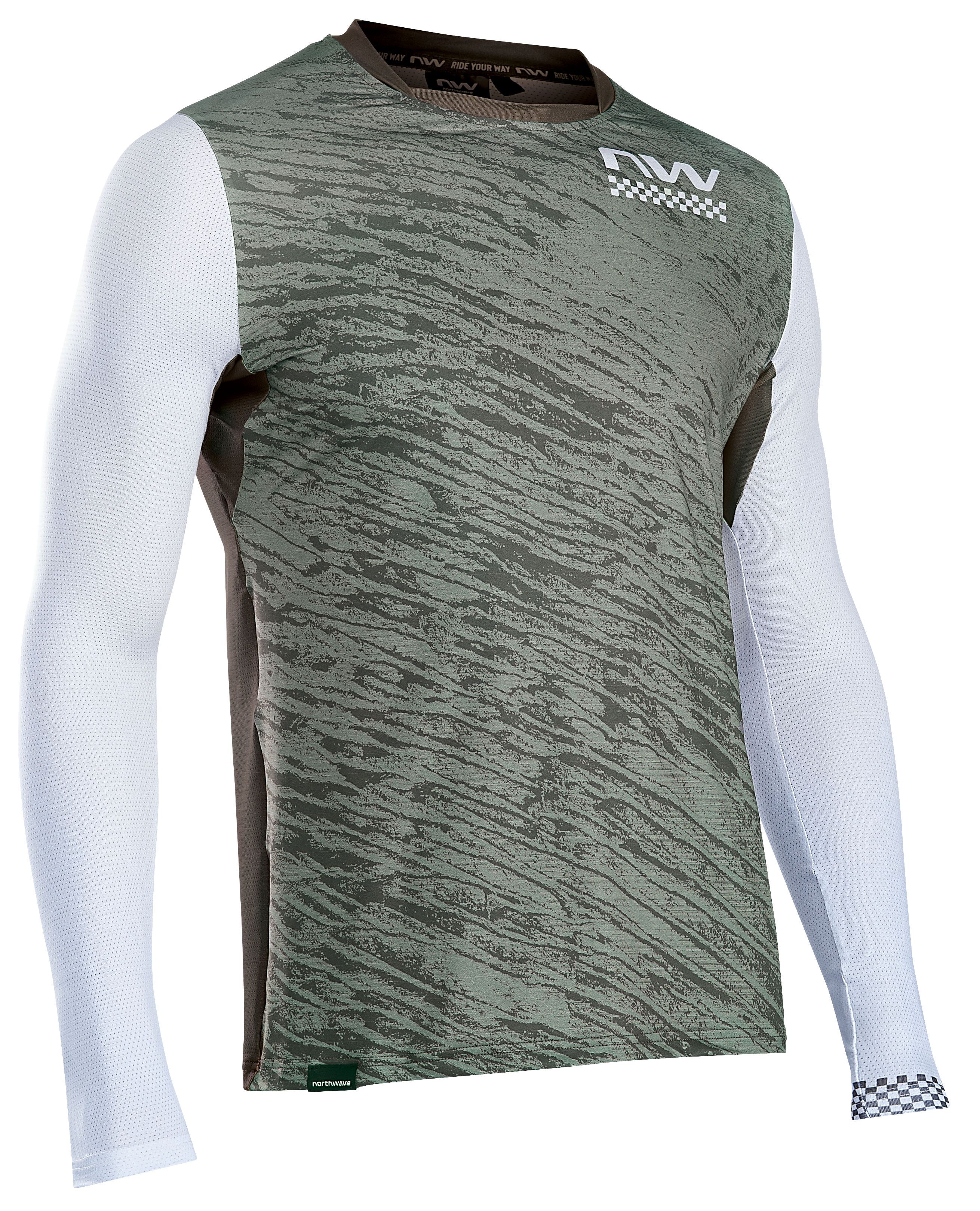 Northwave Bomb Jersey Long Sleeves, green forest/grey