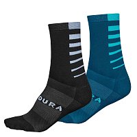 Endura CoolMax Race 2-P Socks, black/blue