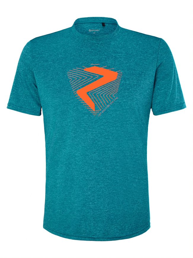 ZIENER NOLAF Man t-shirt, blue/crystal orange