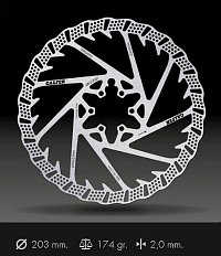 Brzdový kotúč GALFER Shark, 203mm, 6-šrób