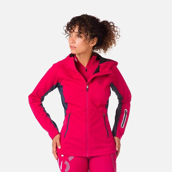 ROSSIGNOL W Softshell Hoodie Jacket, red ROSSIGNOL W Softshell Hoodie Jacket, red