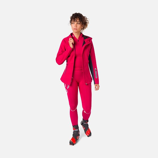 ROSSIGNOL W Softshell Hoodie Jacket, red ROSSIGNOL W Softshell Hoodie Jacket, red