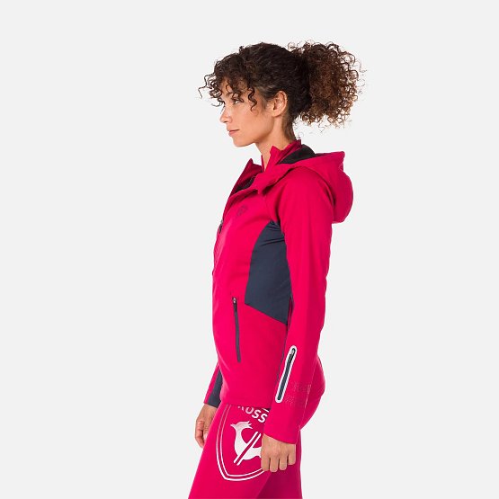 ROSSIGNOL W Softshell Hoodie Jacket, red ROSSIGNOL W Softshell Hoodie Jacket, red
