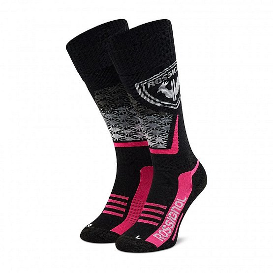 ROSSIGNOL W Wool & Silk, black-pink, S