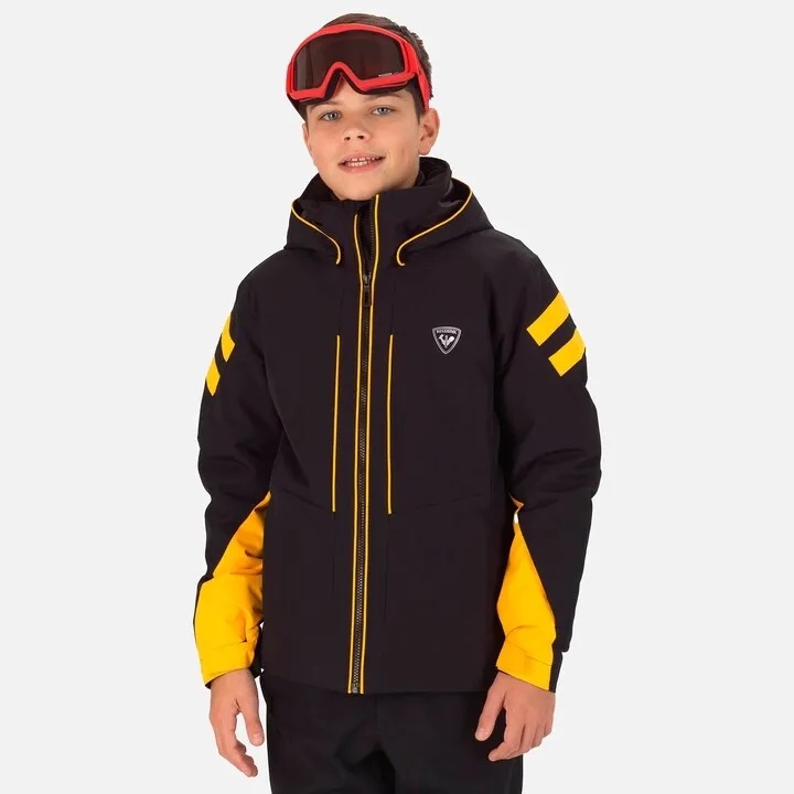 ROSSIGNOL Boy Ski Jacket, black-yellow