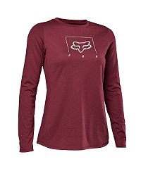 FOX W Ranger Dr Mid Ls Jersey, dark maroon - MEGA VÝPREDAJ -30%