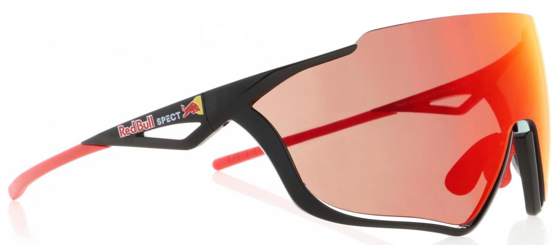 REDBULL SPECT Sun glasses, PACE-006, shiny black, smoke with red mirror, CAT3