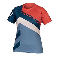 ENDURA Wms Single Track Print Tee LTD, pomegranate