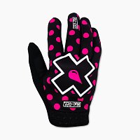 MUC-OFF  Rider Gloves, pink polka